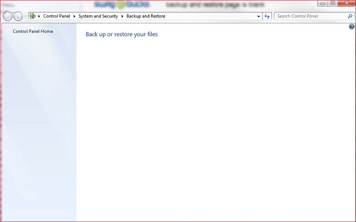 Windows 7 Backup und Wiederherstellung Leer