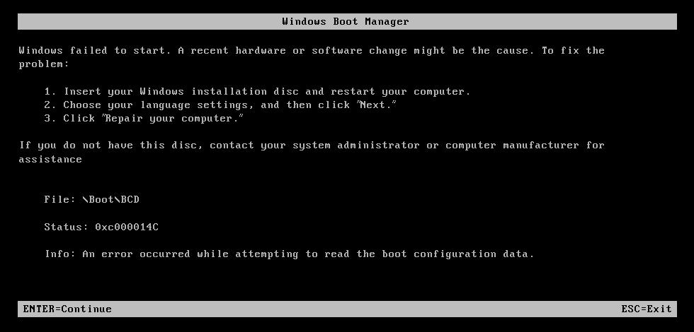 Windows konnte die Fehlerseite nicht starten