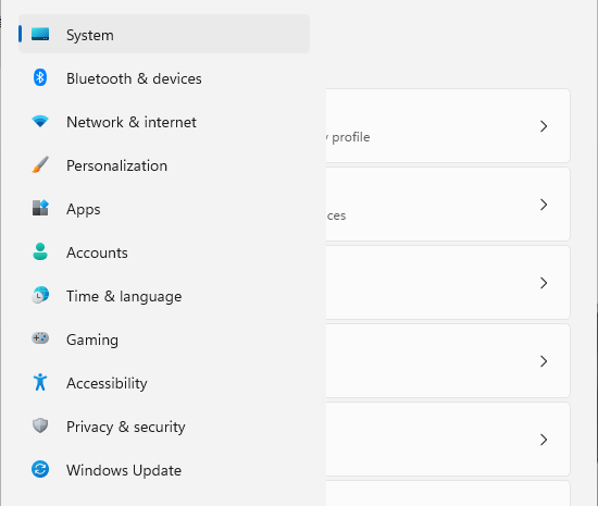 Personalisierung in der Seitenleiste anklicken
