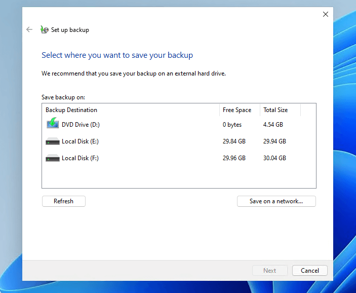Sichern Sie Windows 11-Dateien mit Backup und Restore - 3