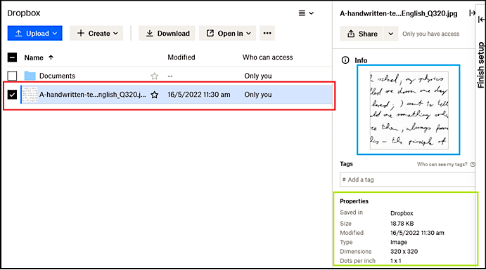 Dateien in Dropbox überprüfen