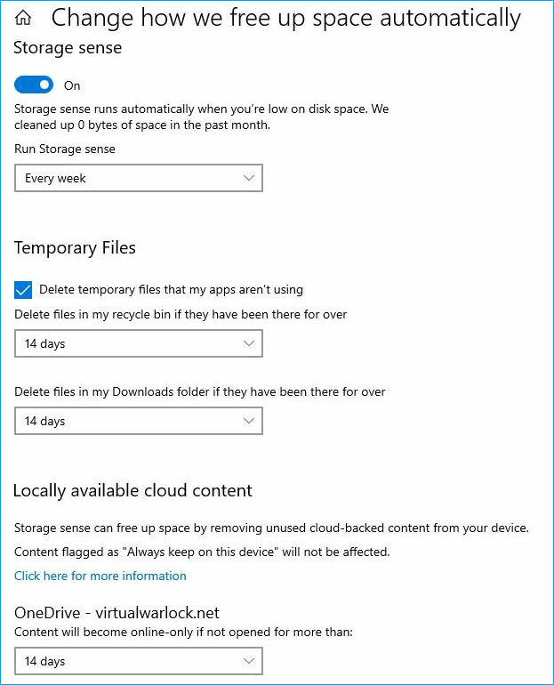 Einstellungen für die Speichererkennung vornehmen