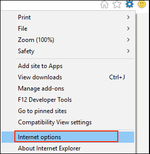 Öffnen Sie die Internetoptionen im Internet Explorer