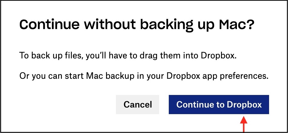 Weiter zu Dropbox