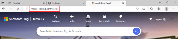 Bing-Reisen - Microsoft Edge