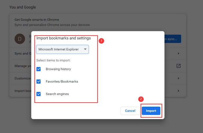 Microsoft Internet Explorer aus der Liste auswählen