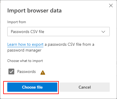 Importieren Sie CSV-IE-Passwörter in Edge