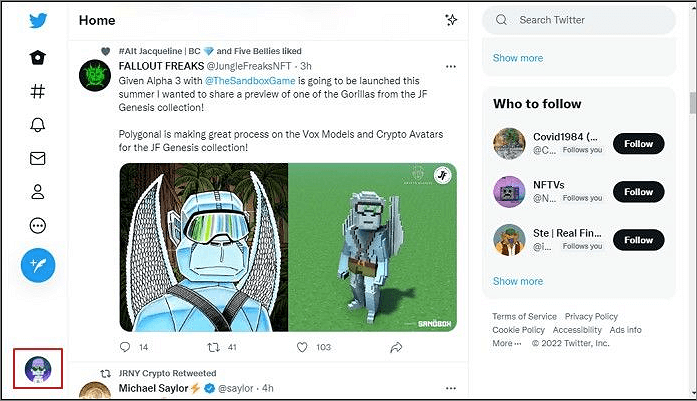 Tippen Sie auf das Profilsymbol