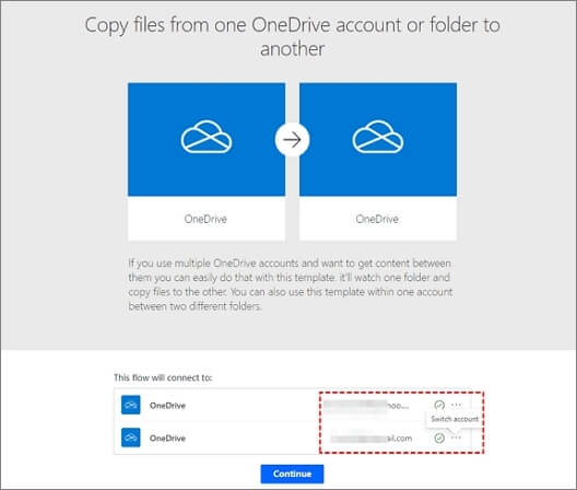 Verbinden Sie zwei Onedrive-Konten