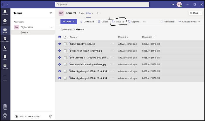 Klicken Sie auf das Symbol Weitere Optionen