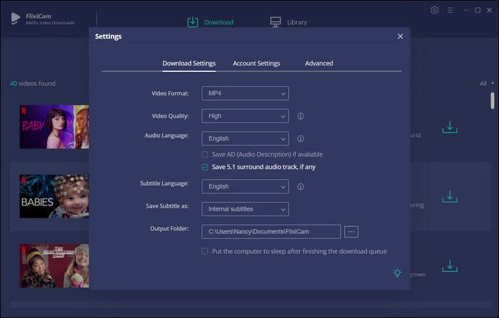 Tippen Sie auf das Einstellungssymbol