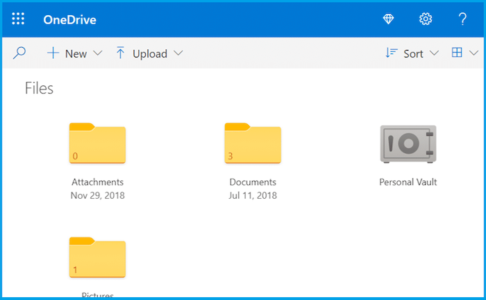 Fügen Sie die Datei in OneDrive ein.