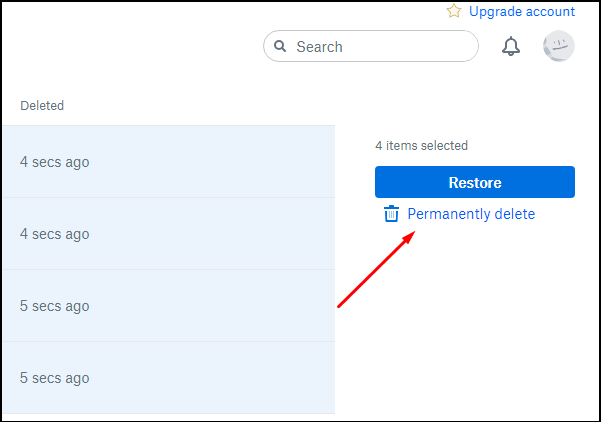 Alle Dropbox-Dateien auf einmal löschen
