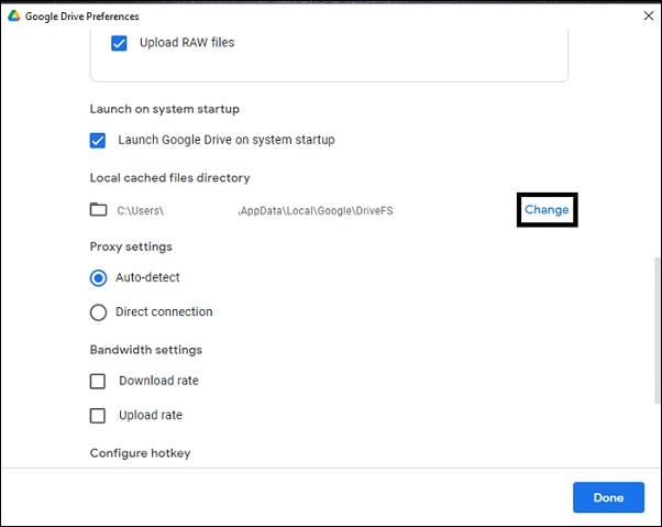 Drücken Sie ändern
