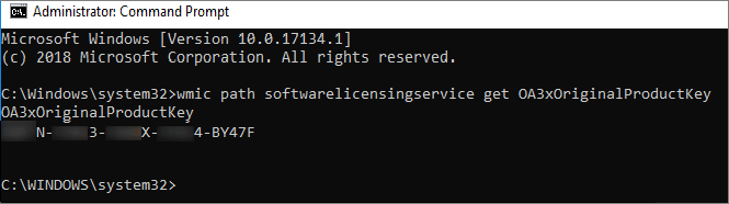 Produktschlüssel in der Eingabeaufforderung