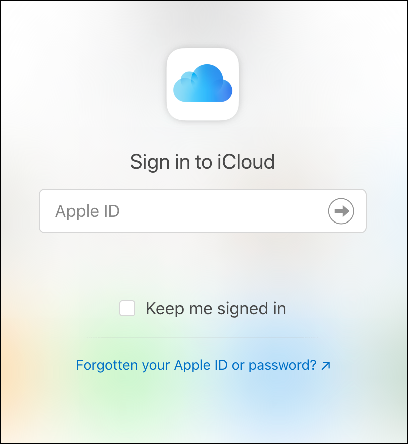 Melden Sie sich auf der iCloud-Website an