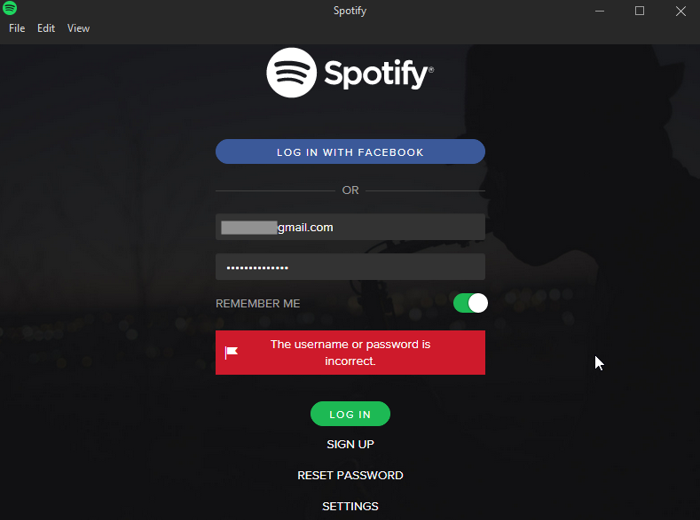 Melden Sie sich bei Ihrem Spotify-Konto an