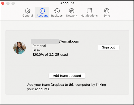 Klicken Sie auf Konto und wählen Sie Abmelden