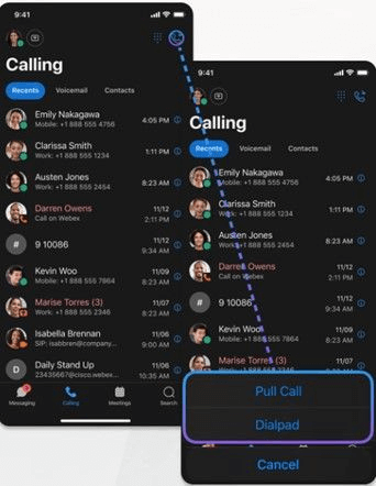 Wählen Sie die Option Pickup Call