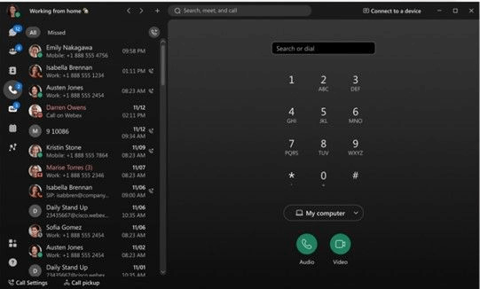 Anruf von der Desktop-App aus wählen