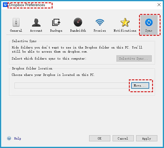 Verschieben Sie den Stammordner von Dropbox nach Windows 11