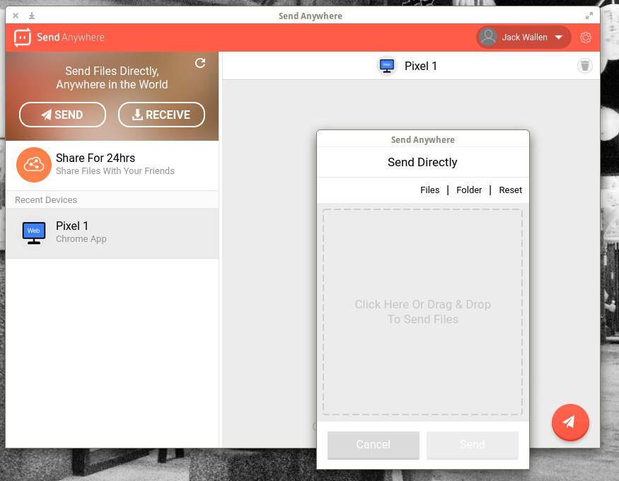 Dateien per sendanywhere versenden