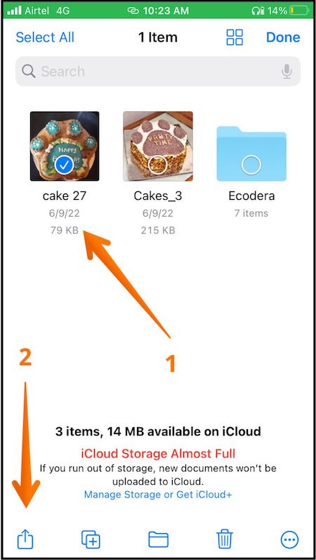Klicken Sie auf das Teilen-Symbol