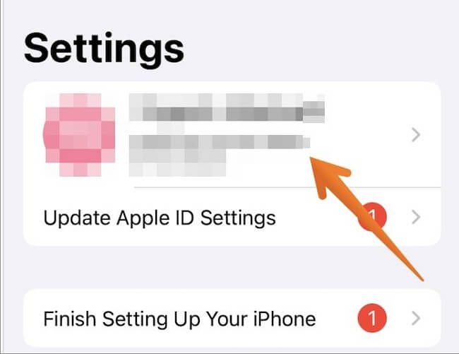 Klicken Sie auf die Apple-ID