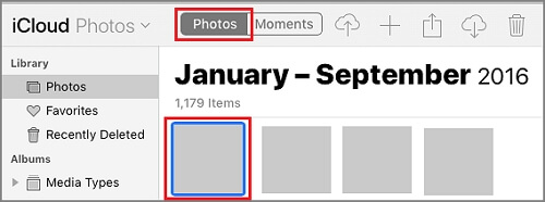 Wählen Sie das erste Foto aus