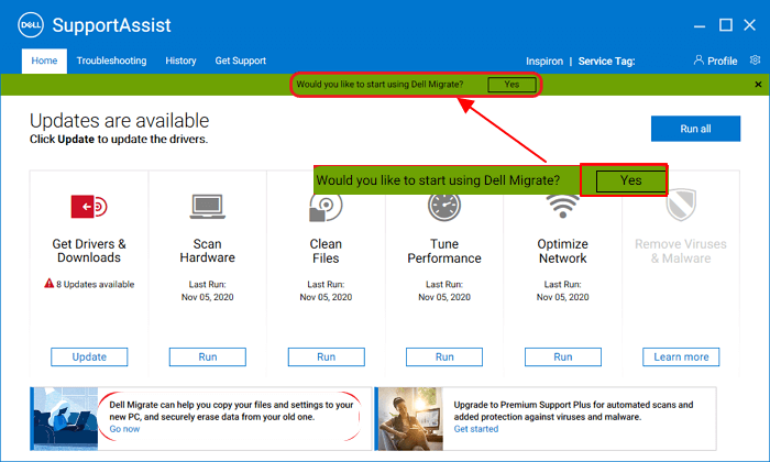 Dell Migrate auf einem neuen PC starten