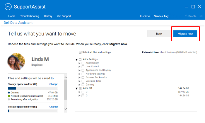 Übertragungsinhalte konfigurieren