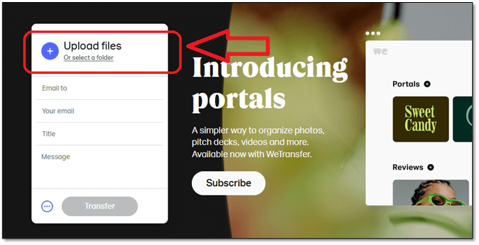 Wählen Sie zum Hochladen großer Dateien