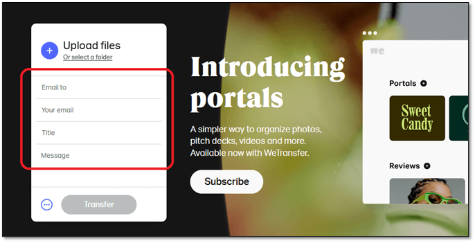 Details zur Übertragung einer großen Datei hinzufügen