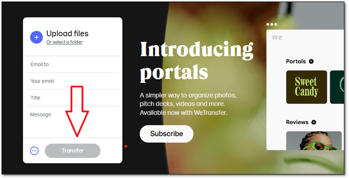 Übertragung großer Dateien über eine Dateitransfer-Website