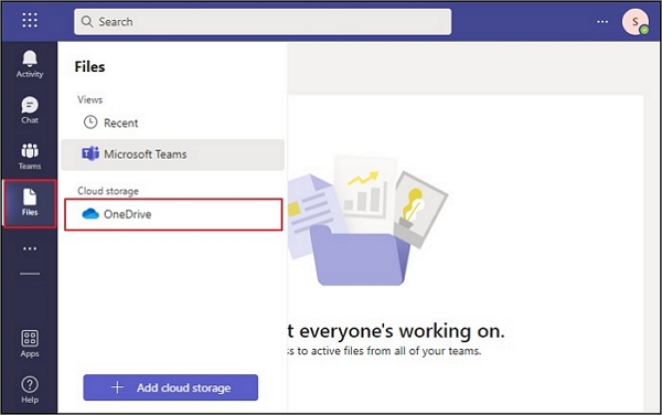 Wählen Sie OneDrive-Cloudspeicher aus