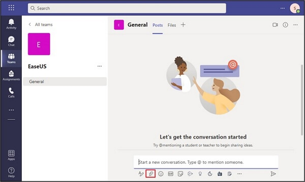 Tippen Sie auf das Anhangssymbol