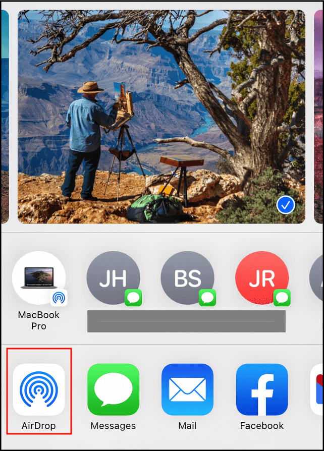 Verwenden Sie Airdrop zum Übertragen
