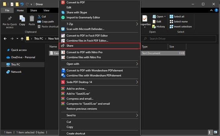 Tippen Sie auf die Option zum Teilen