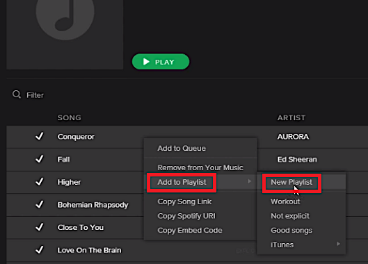 Neue Wiedergabeliste hinzufügen