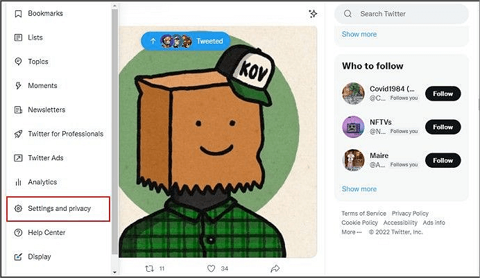 Wählen Sie die Sicherheits- und Datenschutzoption