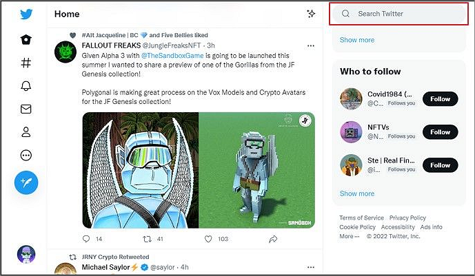 Suche nach Twitter-Konto