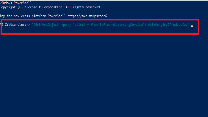 Befehl eingeben und Eingabetaste drücken