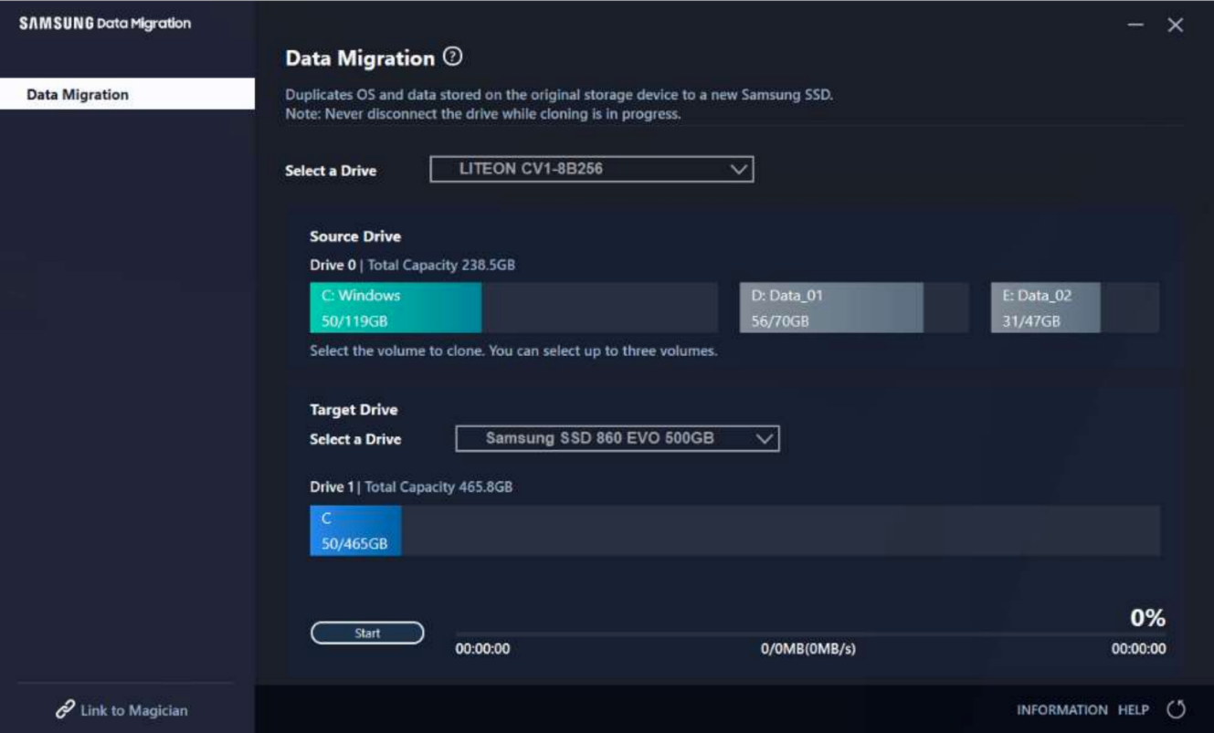 Betriebssystem klonen mit Samsung Datenmigration