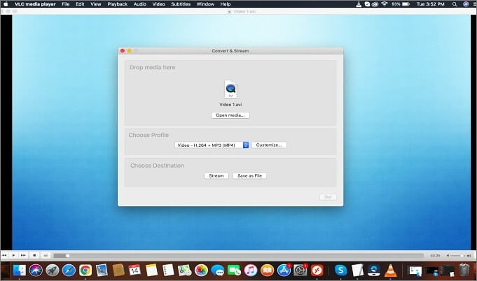 Videodatei in VLC auf dem Mac öffnen