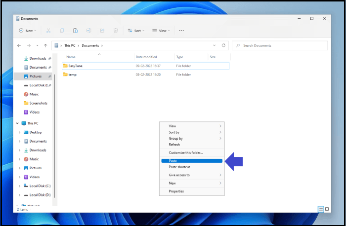 Tasten Strg+V drücken