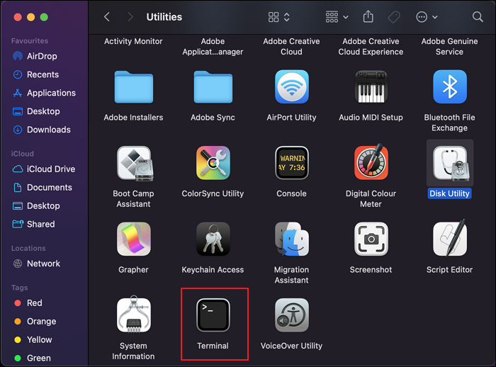 Terminal auf dem Mac öffnen