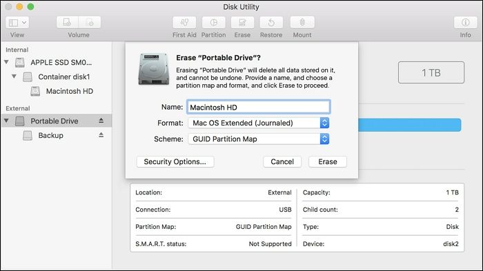 usb im wiederherstellungsmodus löschen