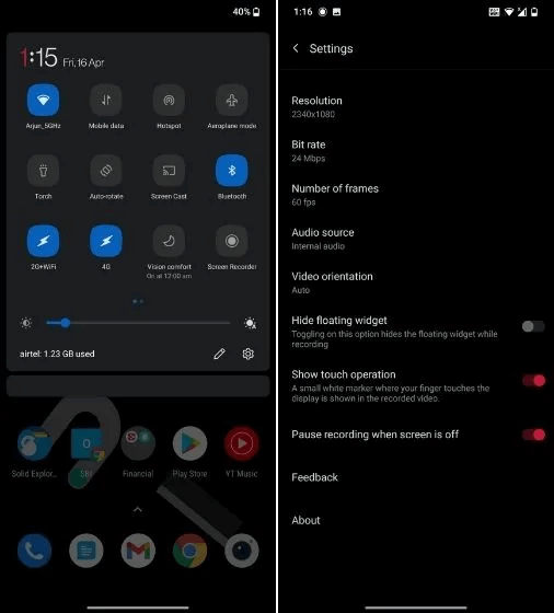 Erfassen Sie den Bildschirm auf Android