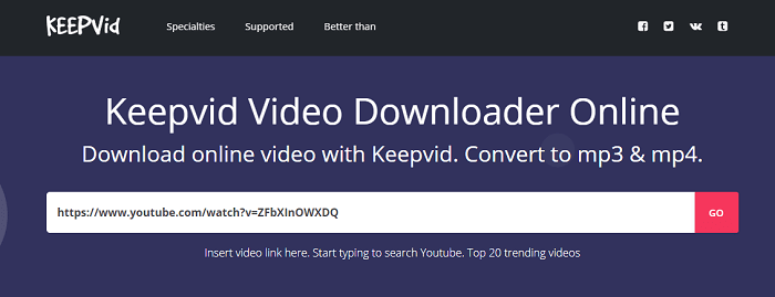 Laden Sie Videos mit Keepvid herunter