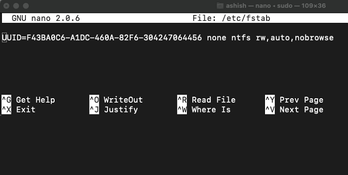 Aktivieren Sie NTFS Read Write mit FSTAB